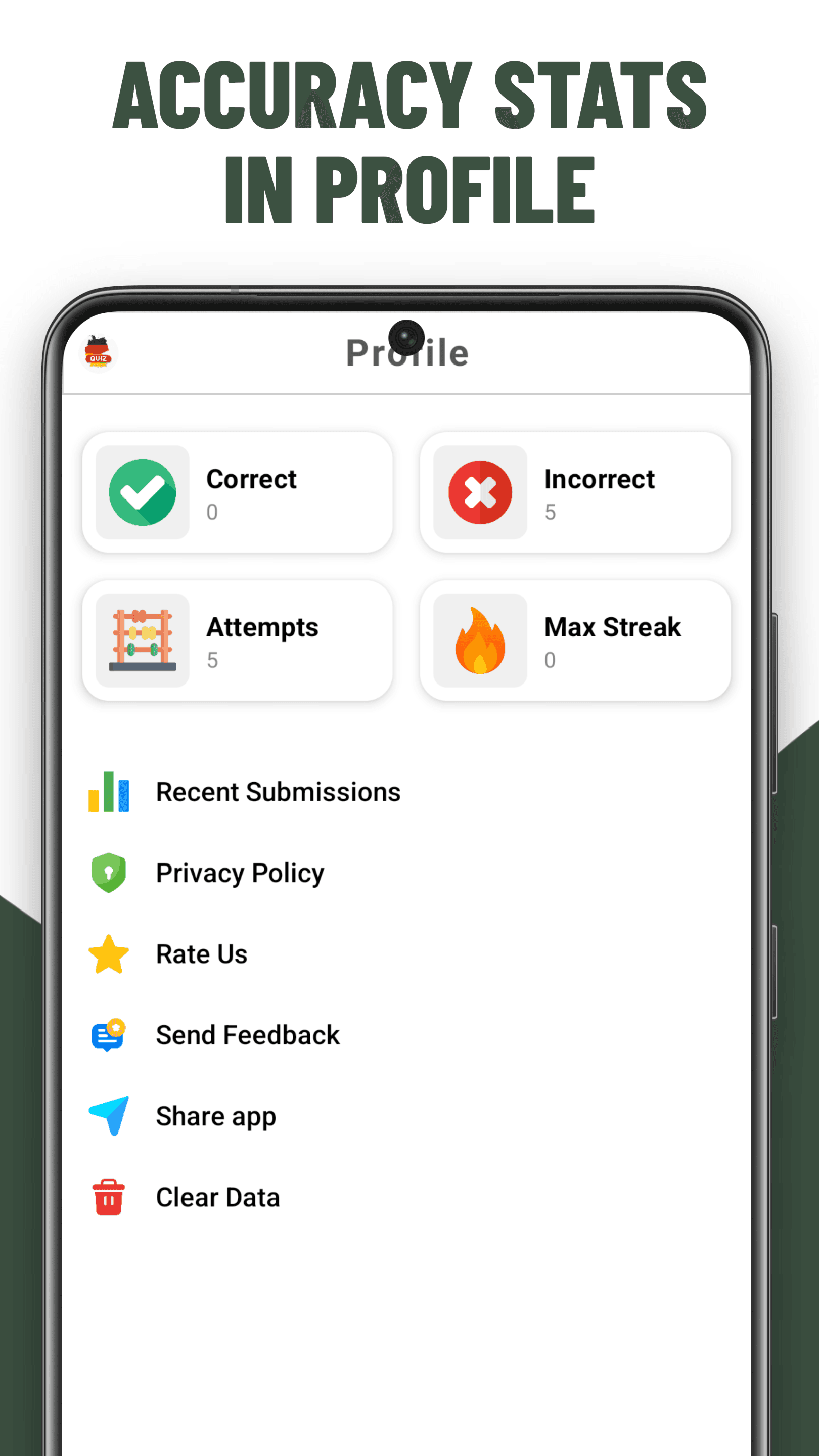 Germany Quiz Image Trivia Profile stats screen